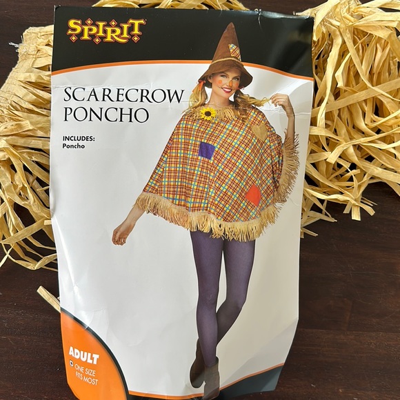 Spirit Scarecrow Poncho with straw for hands and feet. - Picture 1 of 3